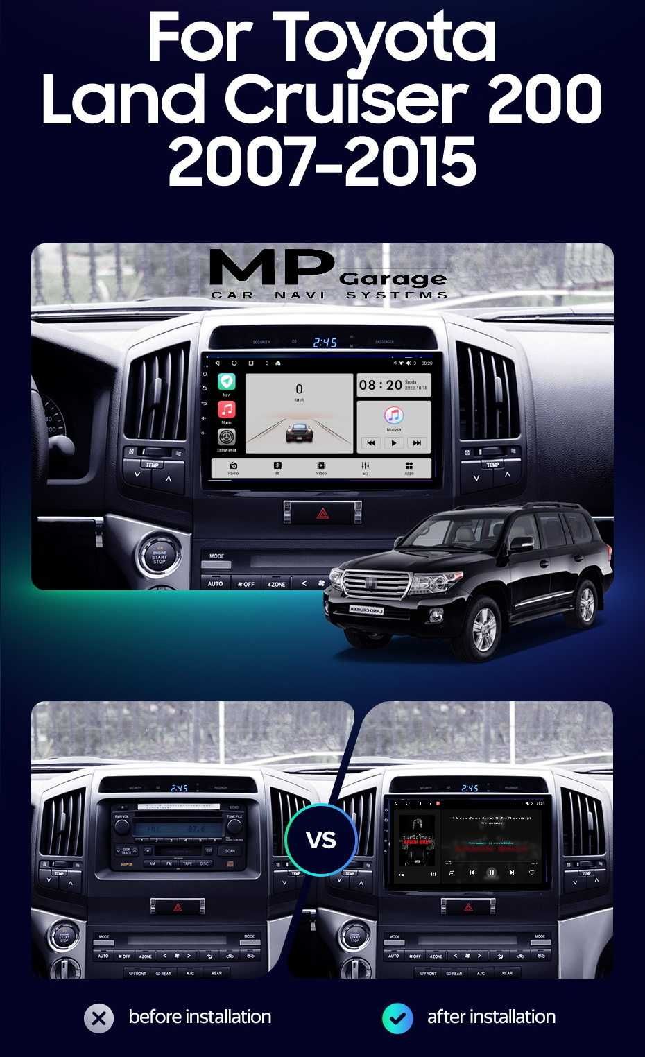 Nawigacja TOYOTA LAND CRUISER 11 200 CarPlay AndroidAuto Qled