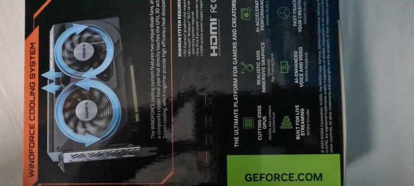 Nowa karta graficzna Geforce RTX 4060 8GB GDDR6,2xFANS,Gwarancja2 lata