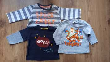 Bluzki r.62/68 (cena za 3szt.) Mothercare Disney