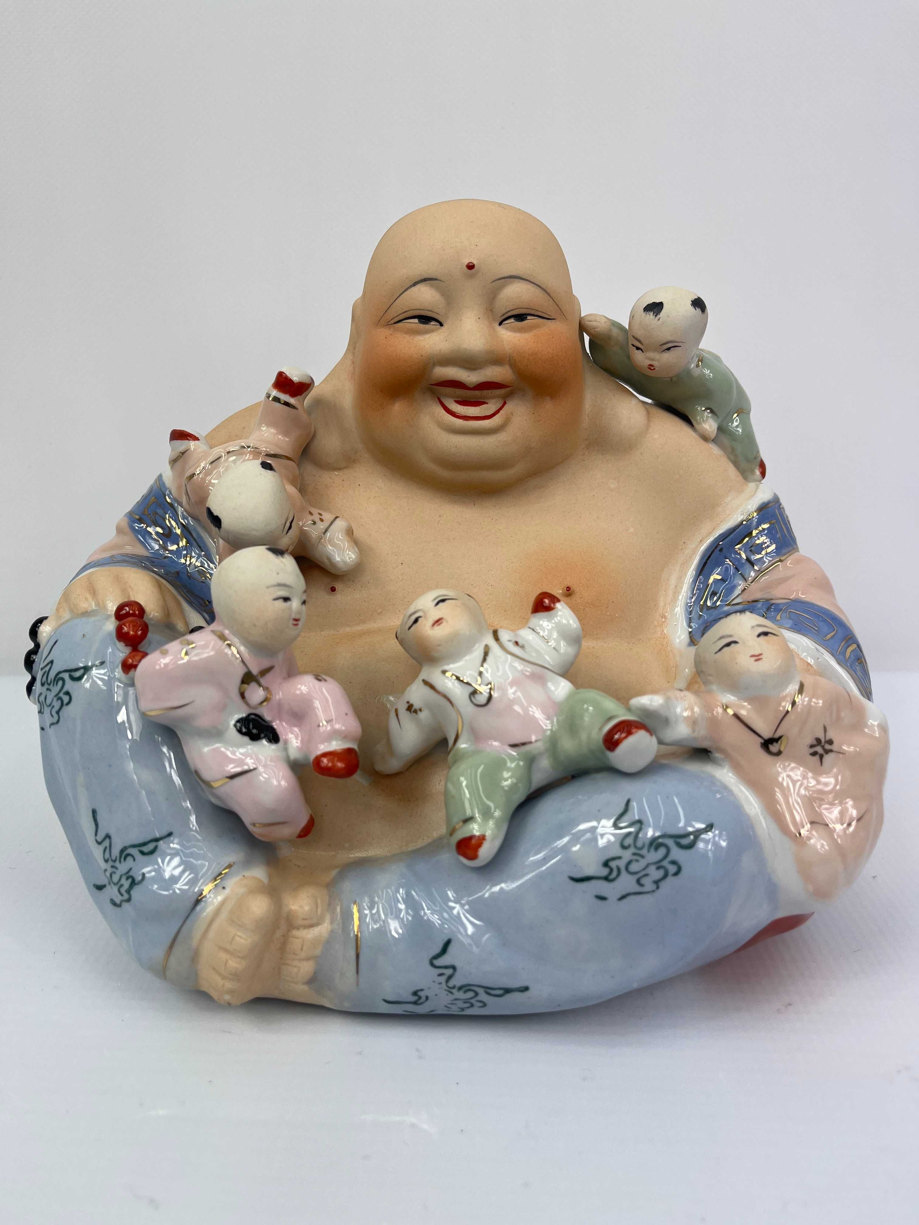Figurka porcelana Chińska Budda z dziećmi lata 70-te