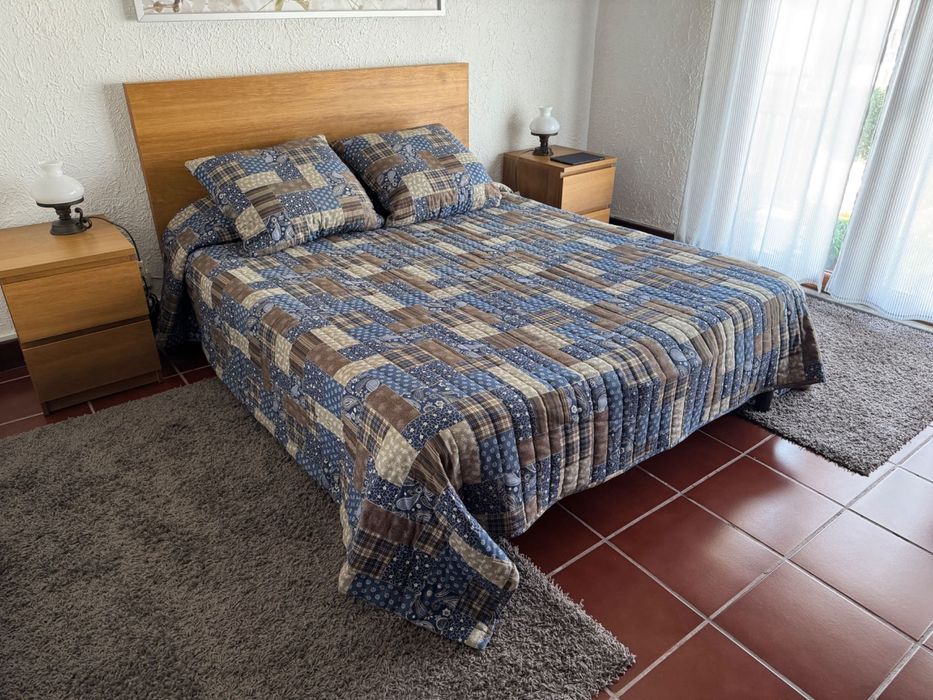 Cobertor, colcha e fronhas para cama casal - excelente estado