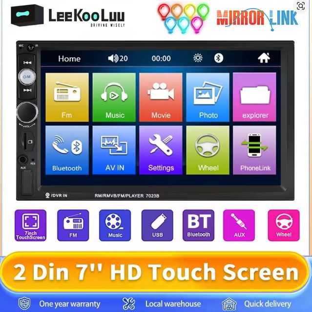 Samochodowy Radio uniwersalne MP5 7"ekran dotykowy Bluetooth USB