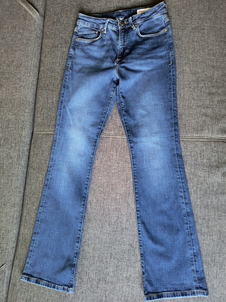 Jeansy spodnie damskie S.Oliver bootcut niebieskie 34/32