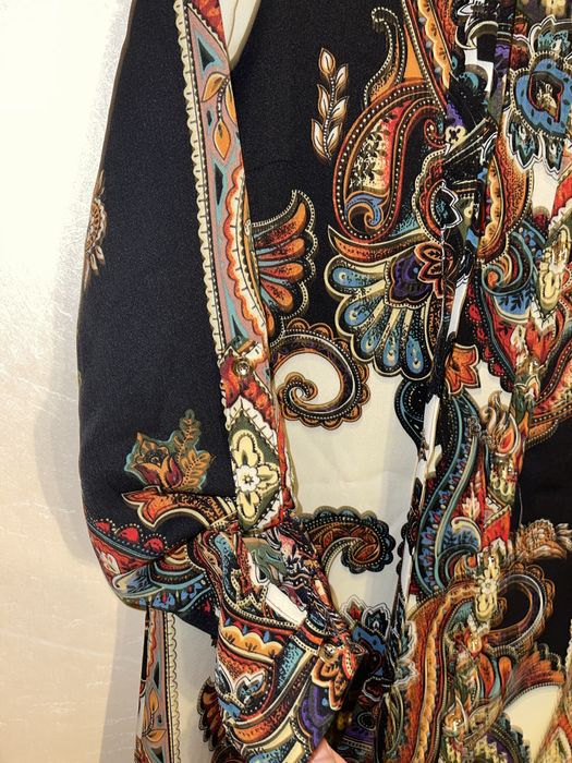 Tunika z paskiem sukienka długi rękaw kolorowa Boohoo rozmiar 36