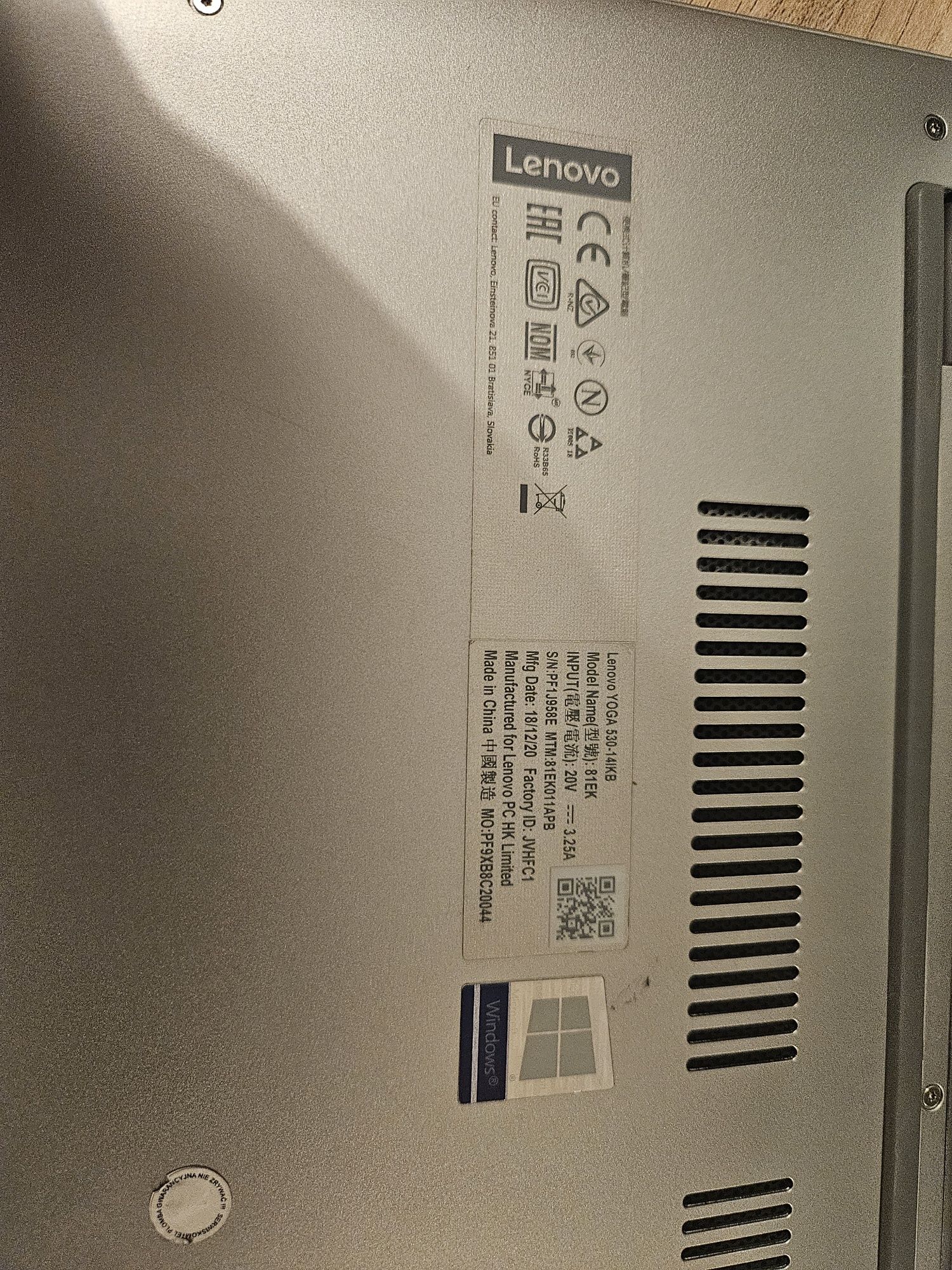 Laptop konwertowalny tablet Lenovo YOGA 530-14IKB