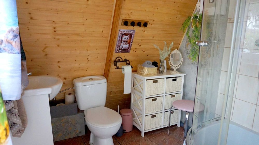 Domek łódka rowery Giewartów Jezioro Powidzkie ryby grzyby