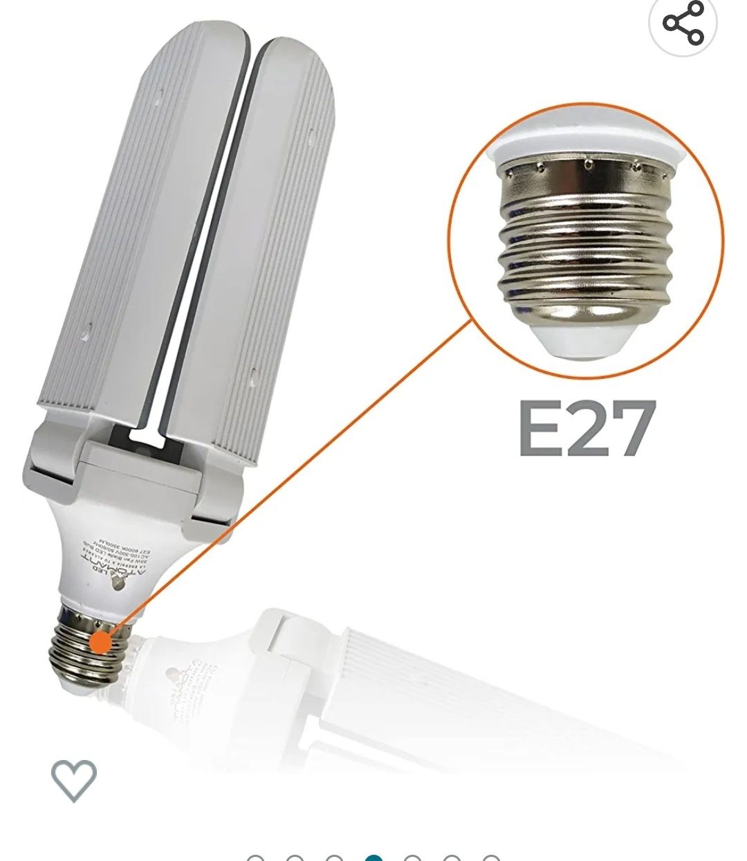 Lâmpada LED E27 35 W dobrável