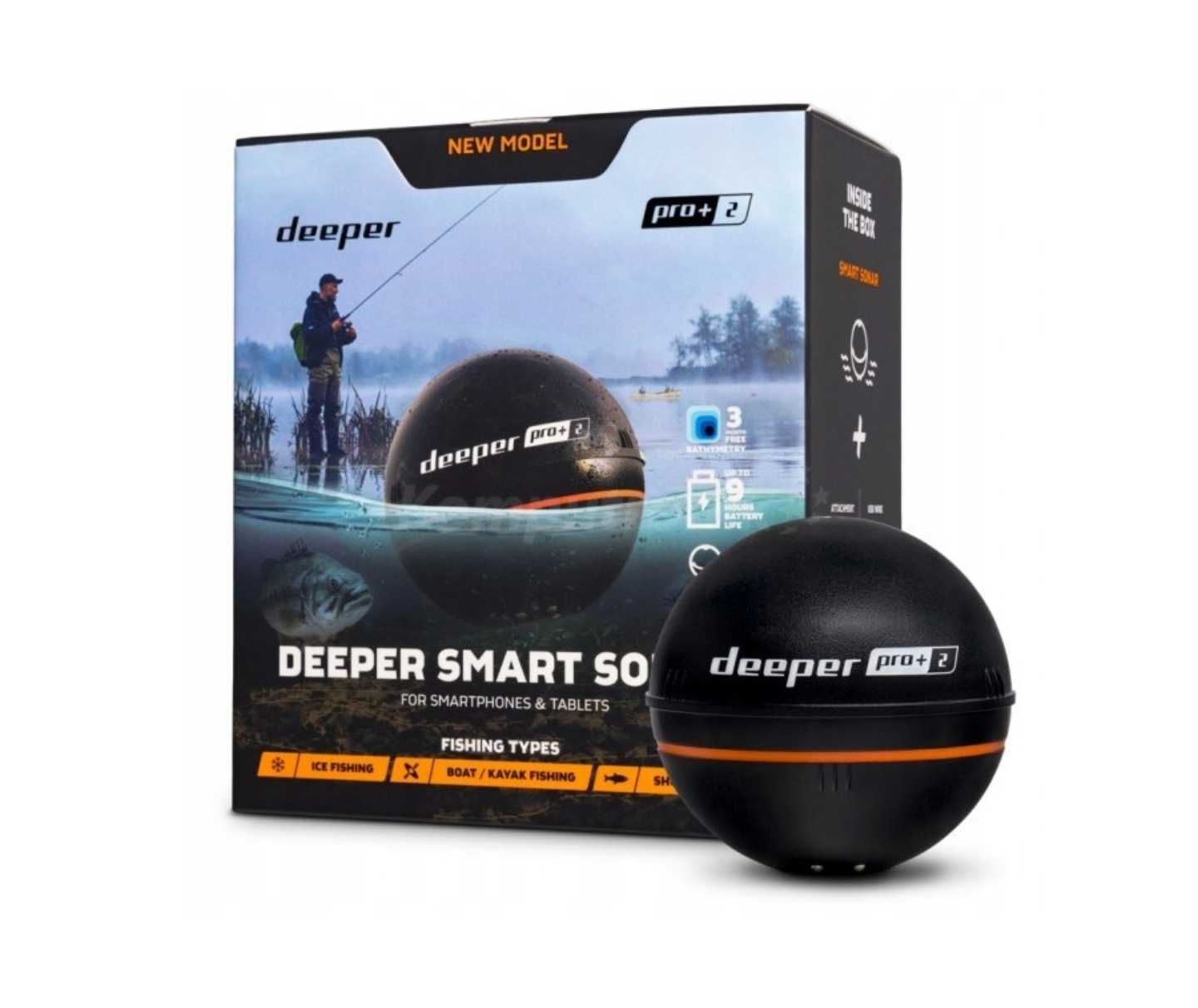 DEEPER PRO 2+ Echosonda Wędkarska Sonar Najnowszej GENERACJI