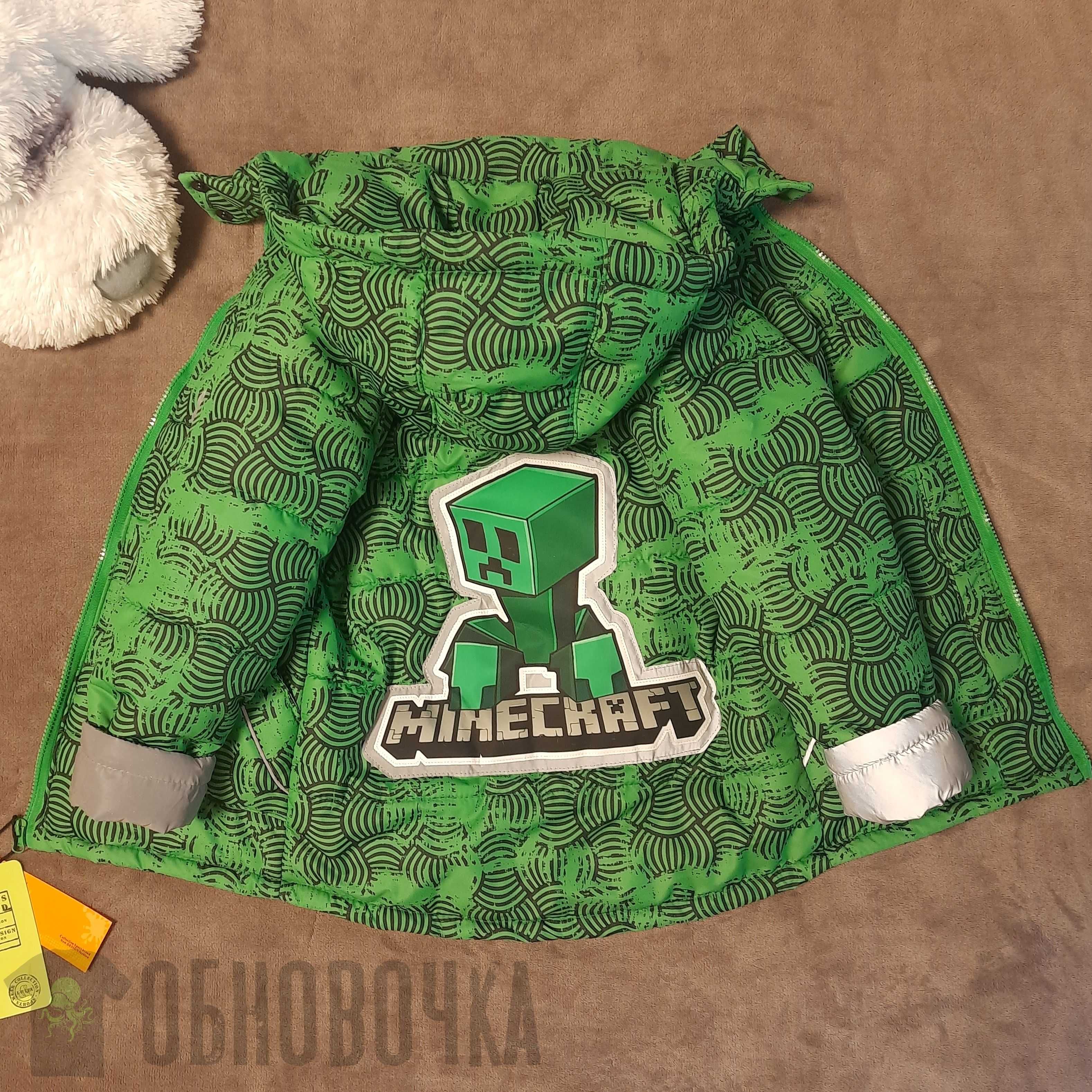 Дитяча демісезонна куртка-жилетка трансформер для хлопчика Майнкрафт
