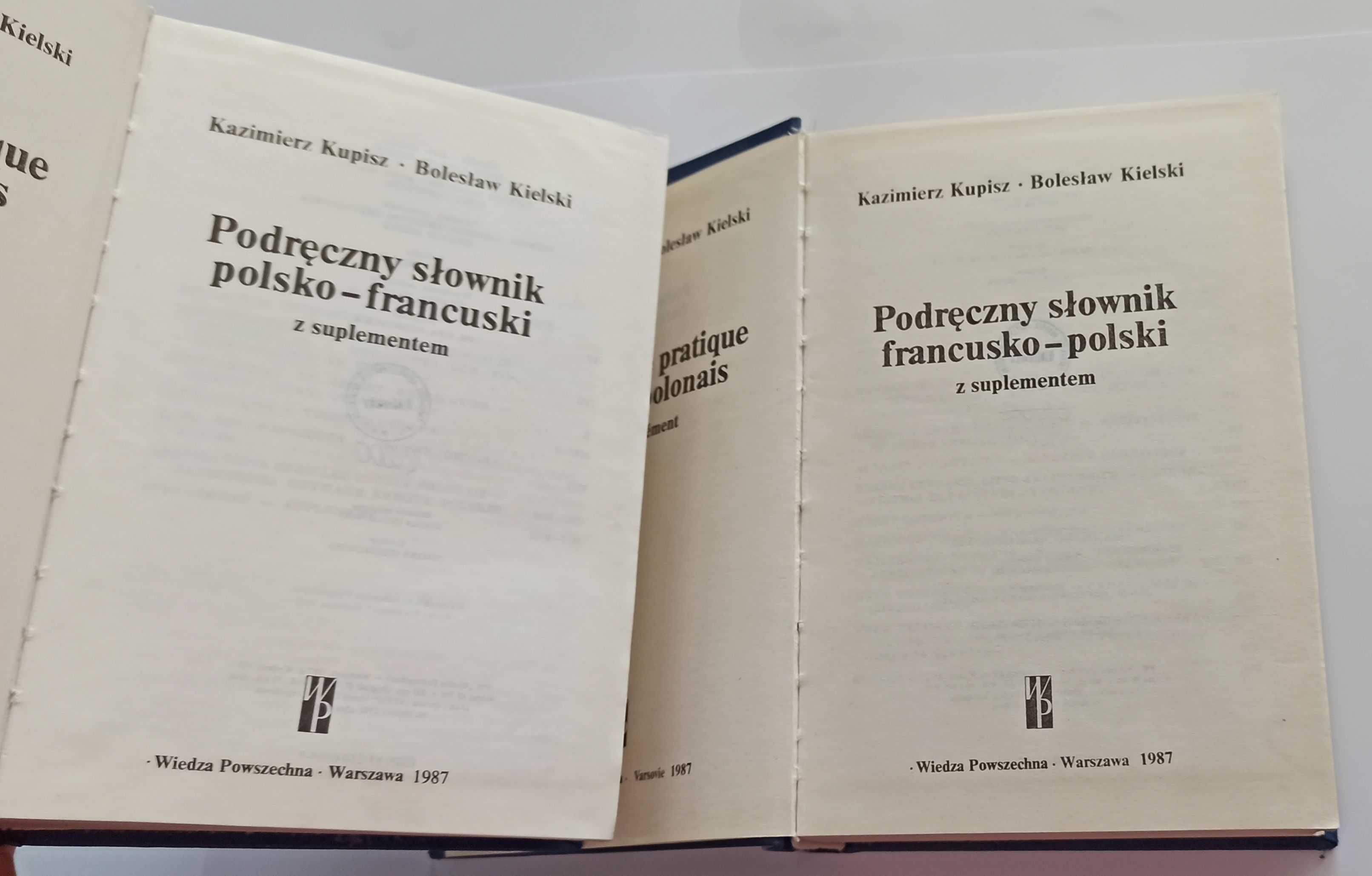 Słownik polsko-francuski i francusko-polski 2 tomy W. Powszechna 1987