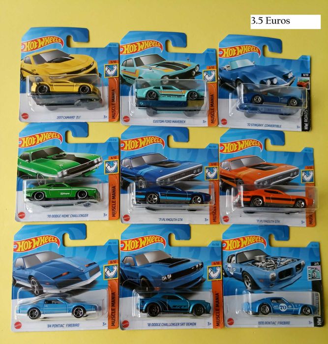 Hot Wheels Main Line novos em cartela
