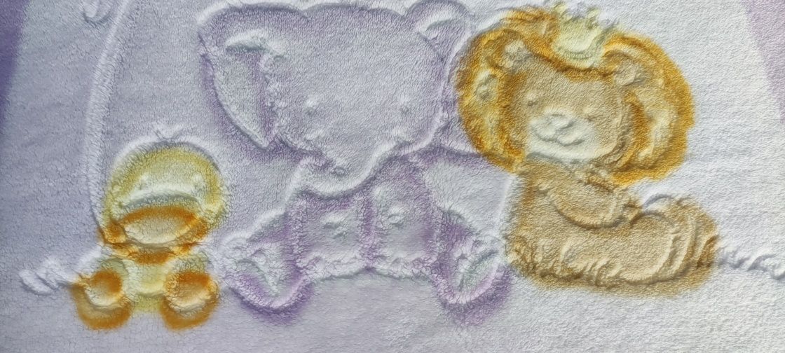 Milutki ciepły gruby kocyk akrylowy dziecięcy 80x110 fiolet Dralon