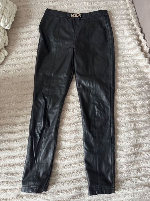 Шкіряні штани , утеплені , на ріст 160 см