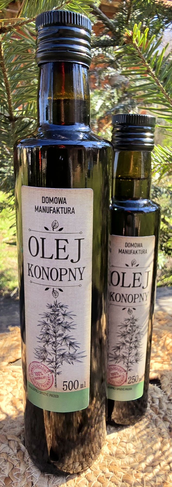 Olej Konopny 250 ml Świeżo Tłoczony na Zimno - 100% Naturalny