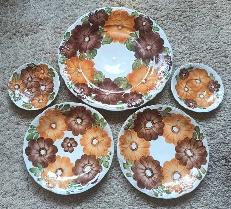 Talerze ceramiczne na ścianę PRL vintage