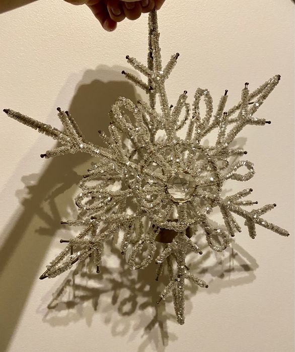 Świecznik śnieżynka gwiazda gwiazdka duża xxl kryształki