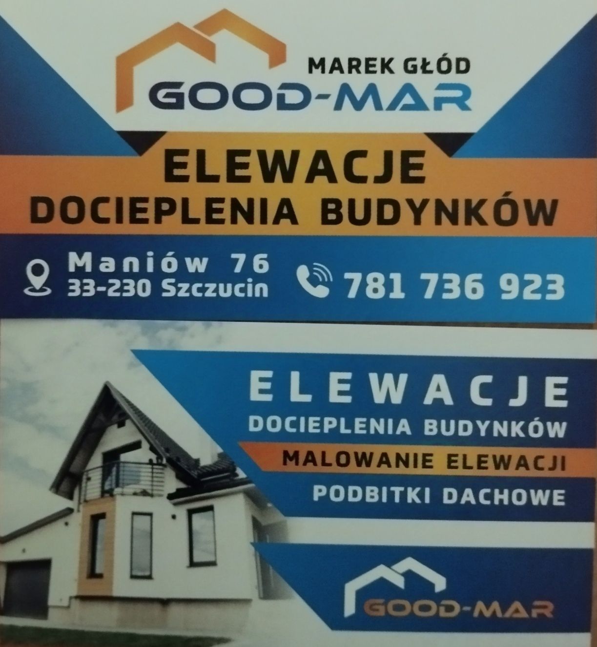 Ocieplenie domu, malowanie elewacji, podbitka dachowa.