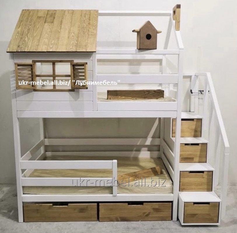 Двоярусне дерев'яне ліжко Шато-плюс (кровать двухъярусная)