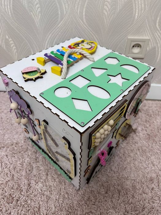 Бізікуб Your Wood 30х30х30 см білий