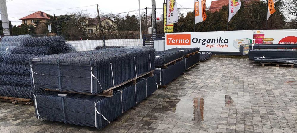 Ogrodzenie panelowe. Panel 3D ocynk +kolor, podmurówka, słupek, obejmy