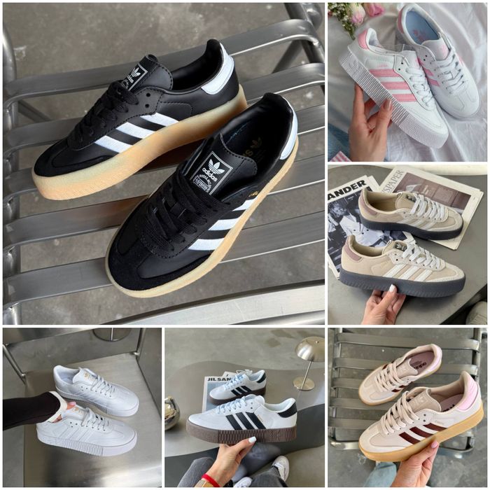 р36-45 Кросівки Adidas Samba Platform White Black Beige Green Brown