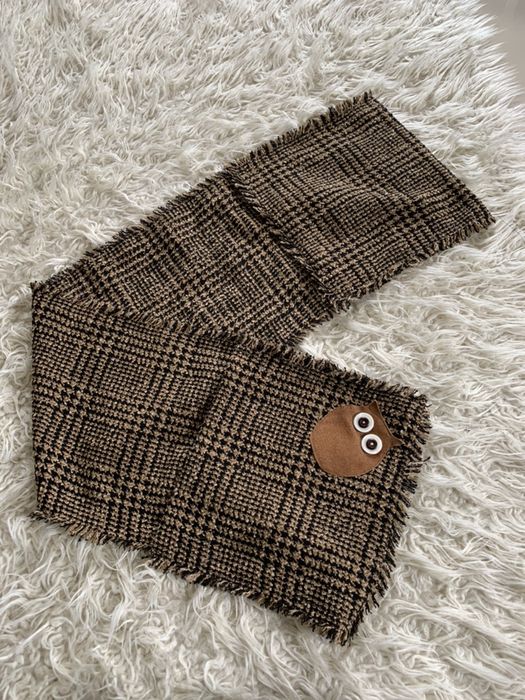 Nowy krótki szalik z sową i kieszonką, marki Tarmo handmade