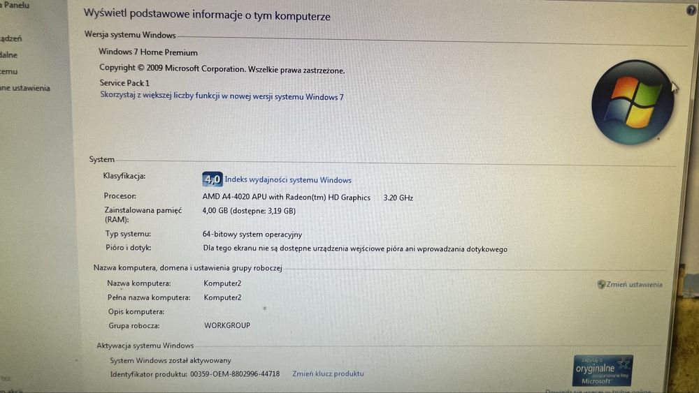 Komputer stacjonarny SPC + Monitor HP + klawiatura + myszka