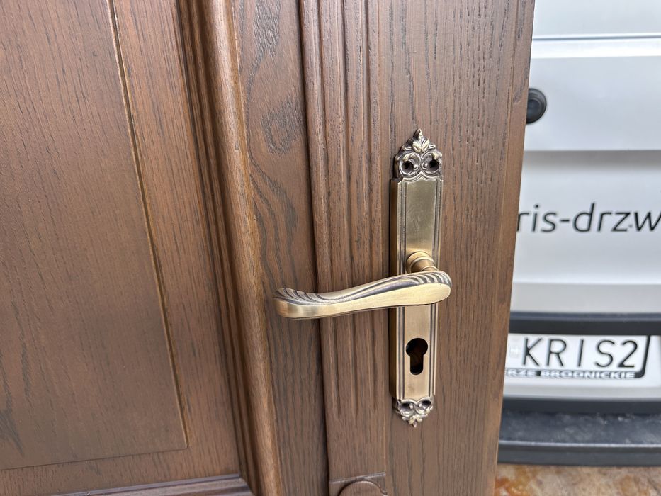 Drzwi zewnętrzne drewniane OD RĘKI dębowe dostawa montaż cała Polska