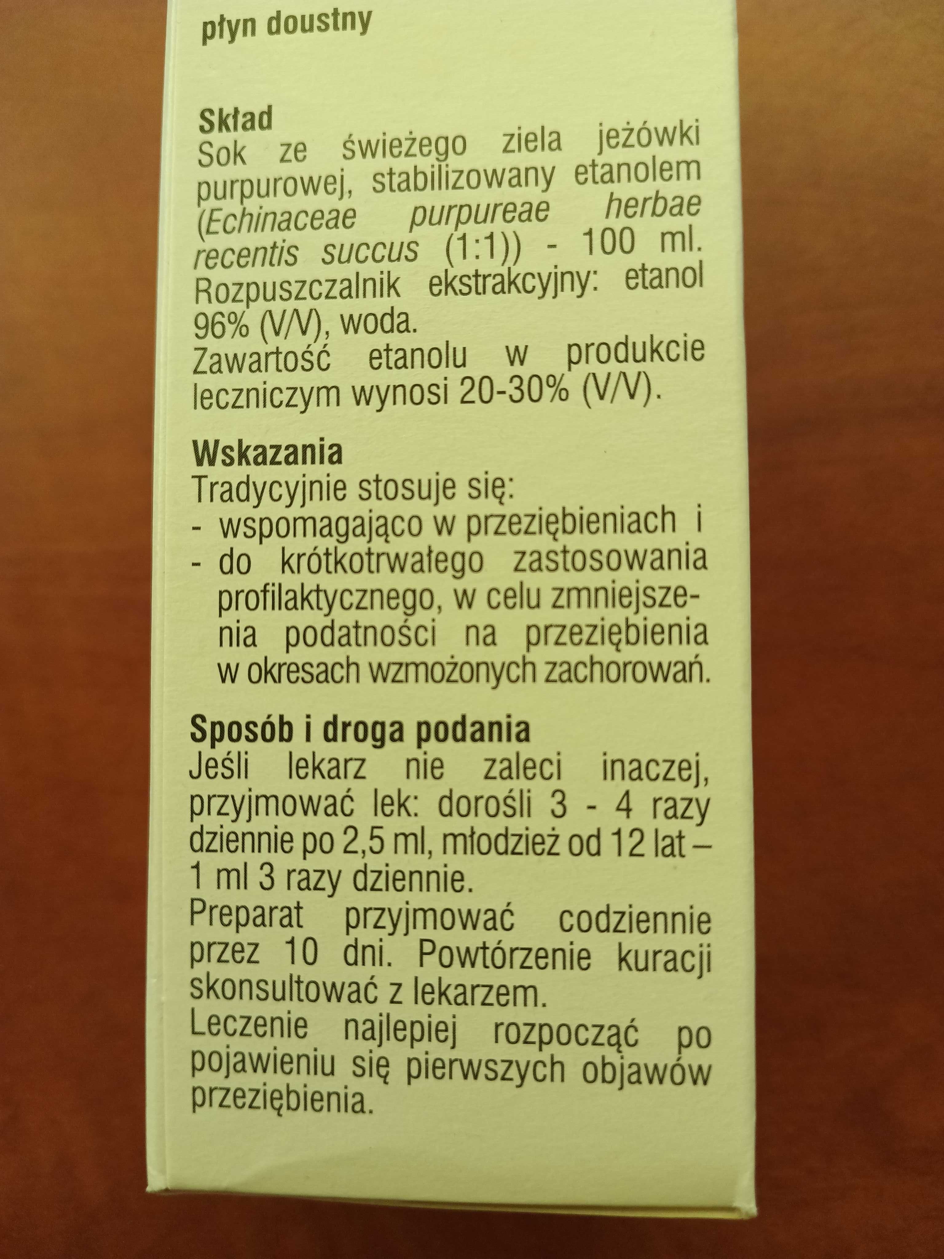 Sok z jeżówki - Succus Echinacea infekcje odporność 50ml