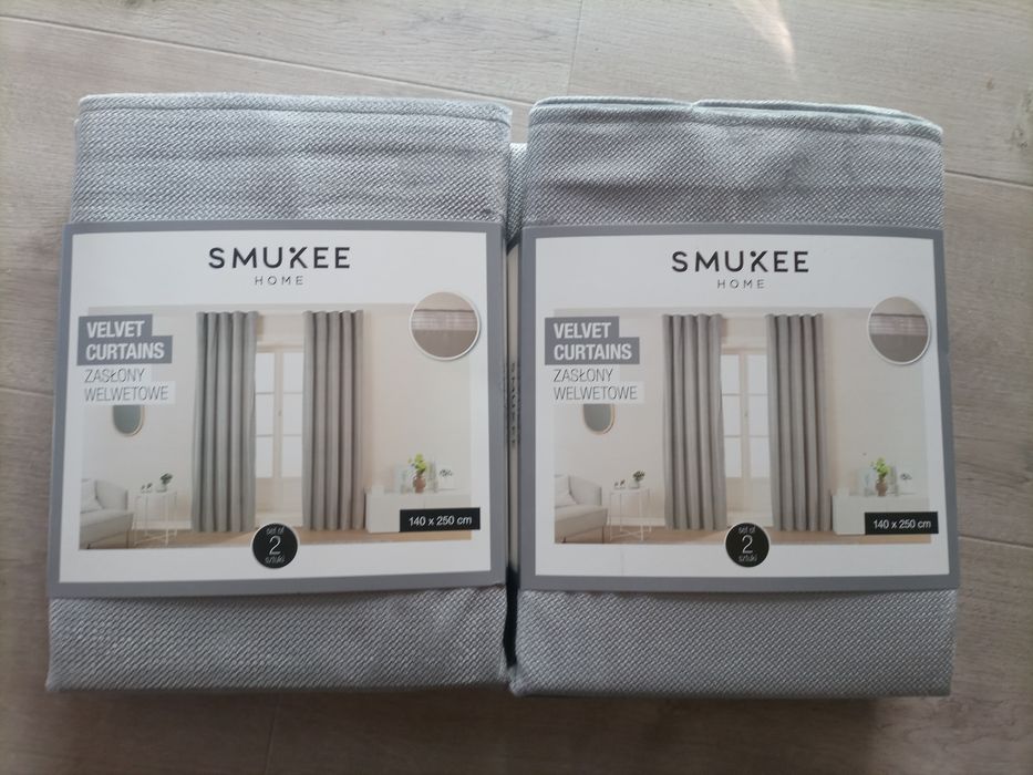 Zasłony 4szt na taśmie z tunelem Smukee 4x zasłona welurowa welwetowa