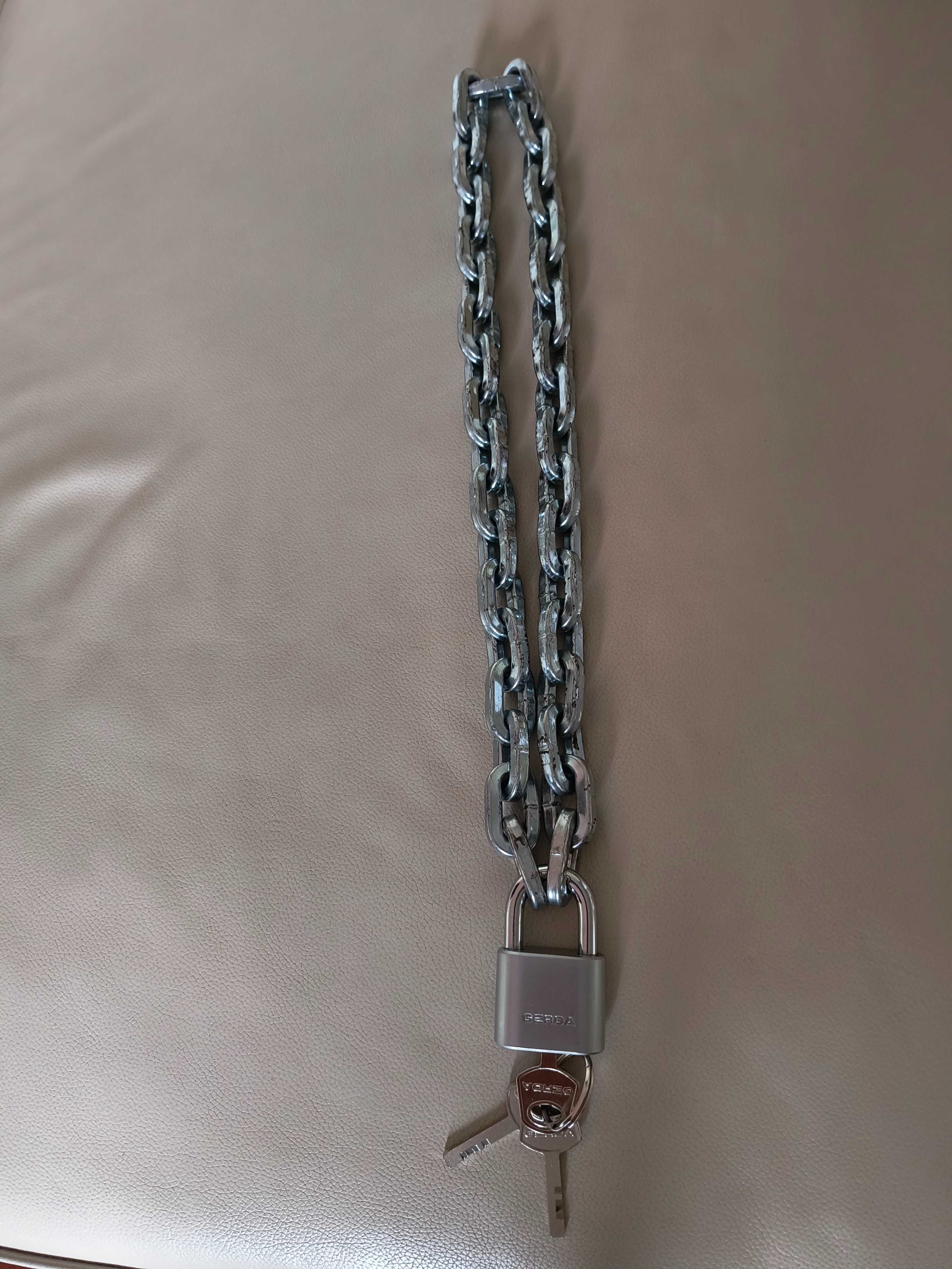 Gruby łańcuch Axa do roweru z kłódką Gerda Barrel  84 cm