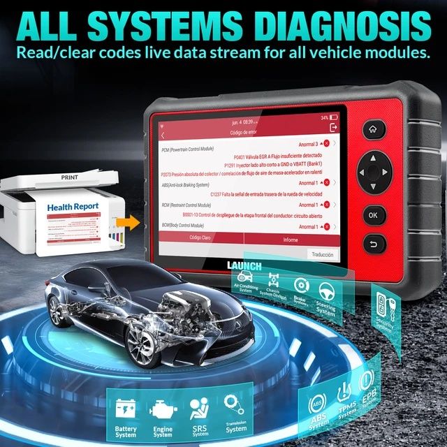 Máquina de diagnóstico Automóvel Launch X431 CRP909E SELADO
