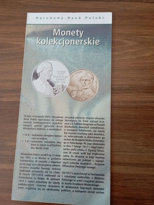 Folder emisyjny Generał broni Władysław Anders
