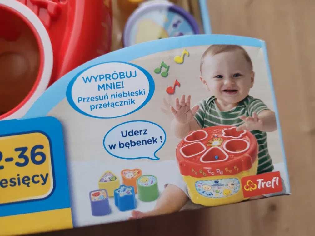 NOWA zabawka Vtech Bam bam w kształty gram Trefl bębenek dzieci sorter