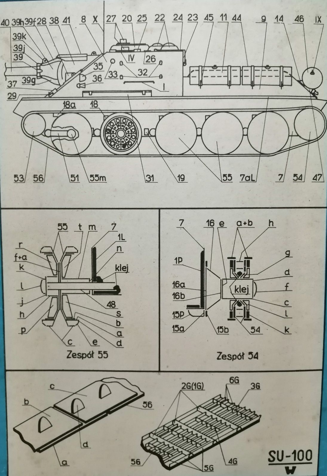 model kartonowy średnie działo pancerne SU-100 Mały Modelarz 10/1983