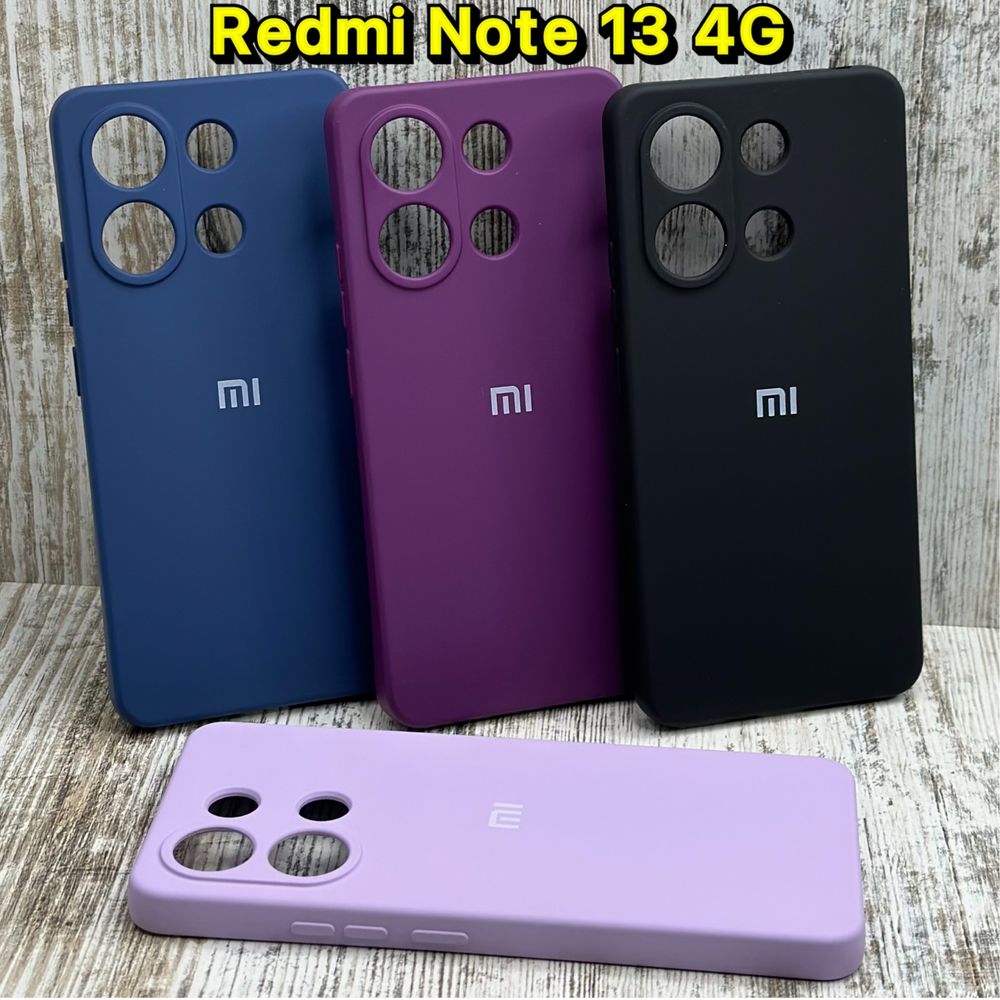 Чехол Silicone Case Full на Xiaomi Redmi Note 13 4G. Микрофибра.