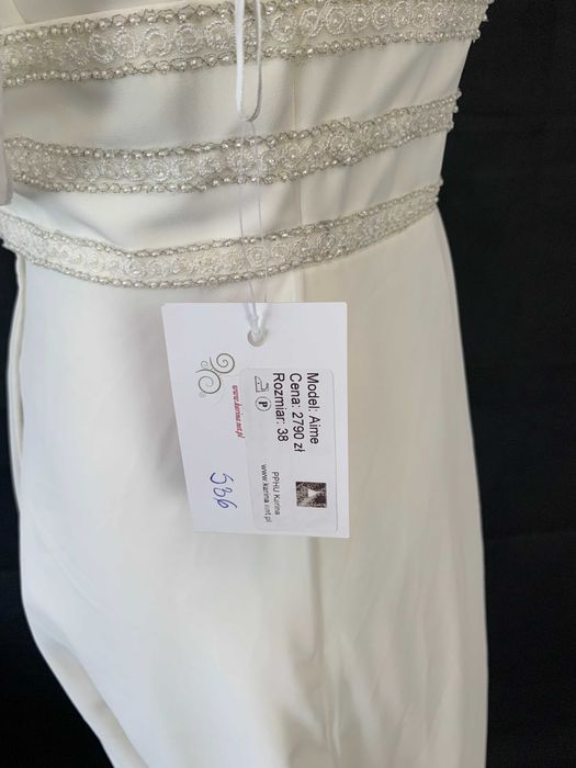 Nowa Suknia ślubna M 38 Ellis Bridals z trenem ślub w plenerze lekka