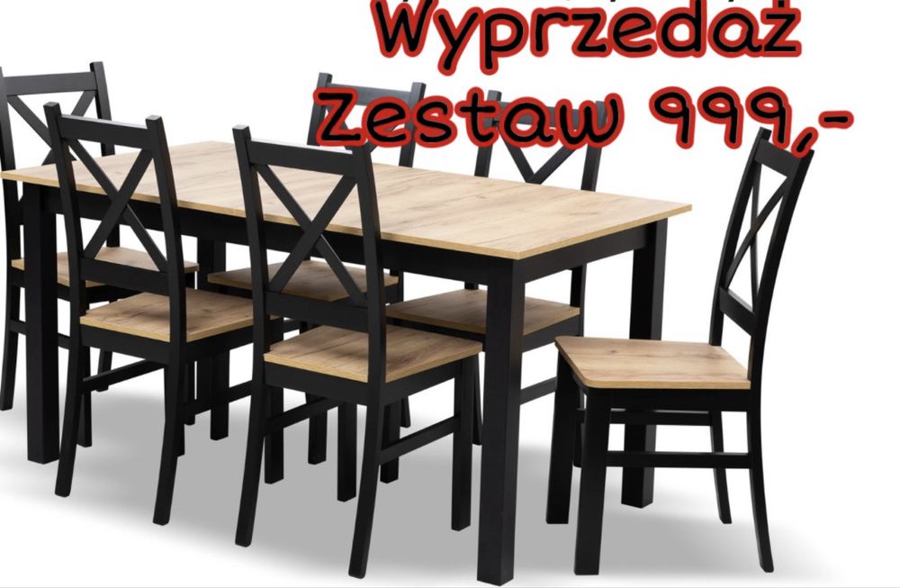 Zestaw stół i 6 krzeseł 999zł