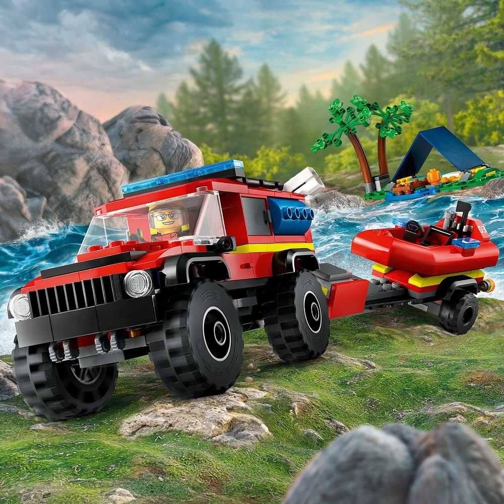 Klocki Lego City 60412 Terenowy wóz strażacki z łodzią ratunkową