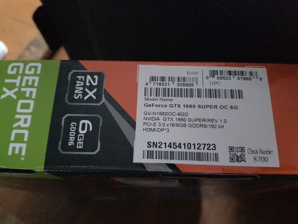 Відеокарта Nvidia  1660 super 6 gb Gygabyte