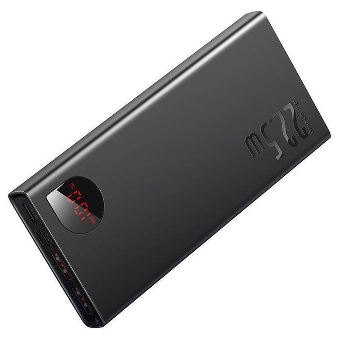 22.5W (Czarny) Powerbank 2Xusb, Usb-C, Lightning, Microusb 10000Mah,