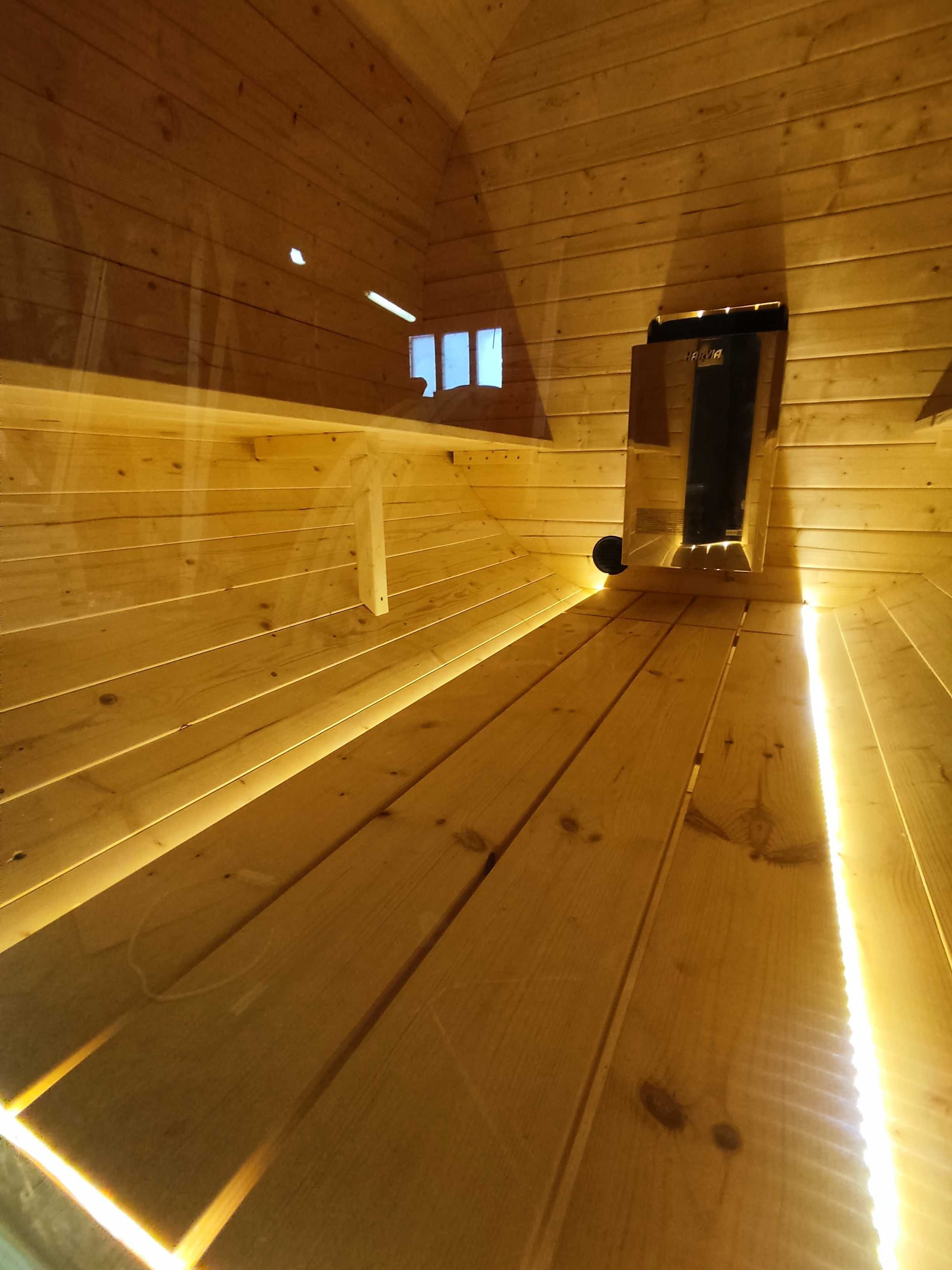 Sauna ogrodowa beczka samodzielny montaż FULL ZESTAW! 2X2