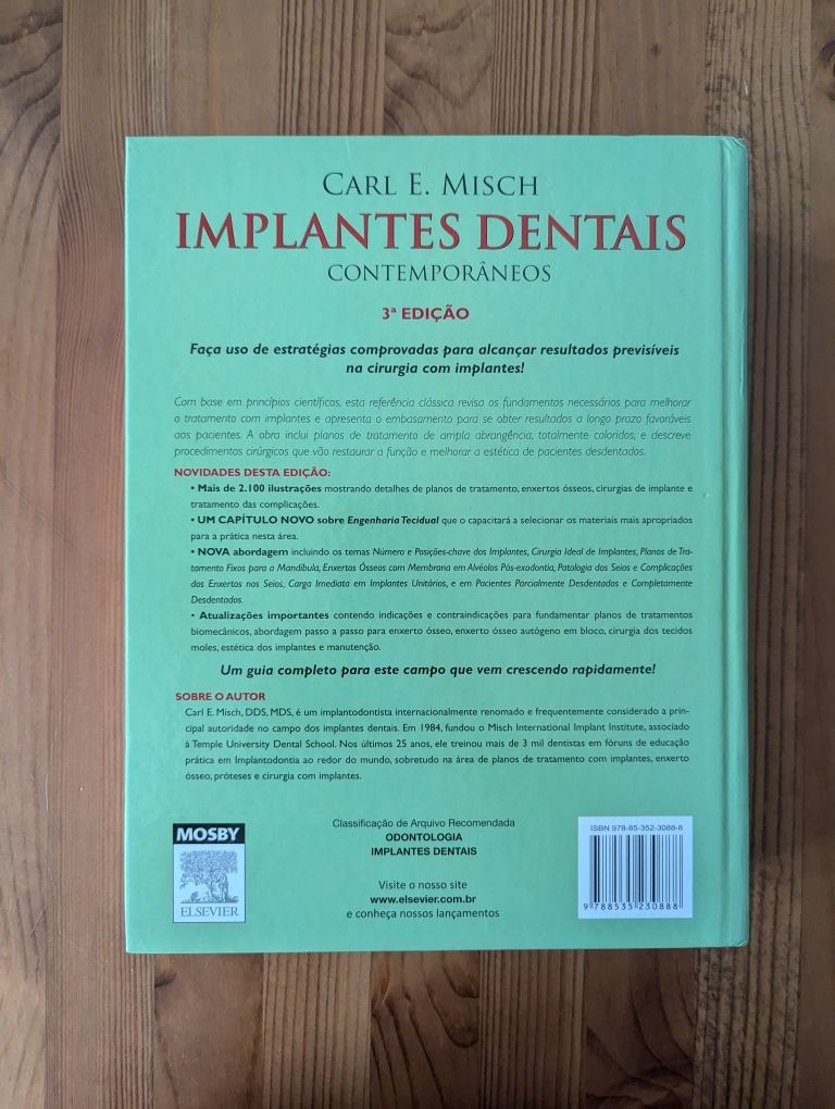 Livro Implantes Dentais Contemporâneos - Carl E. Misch - 3°edição