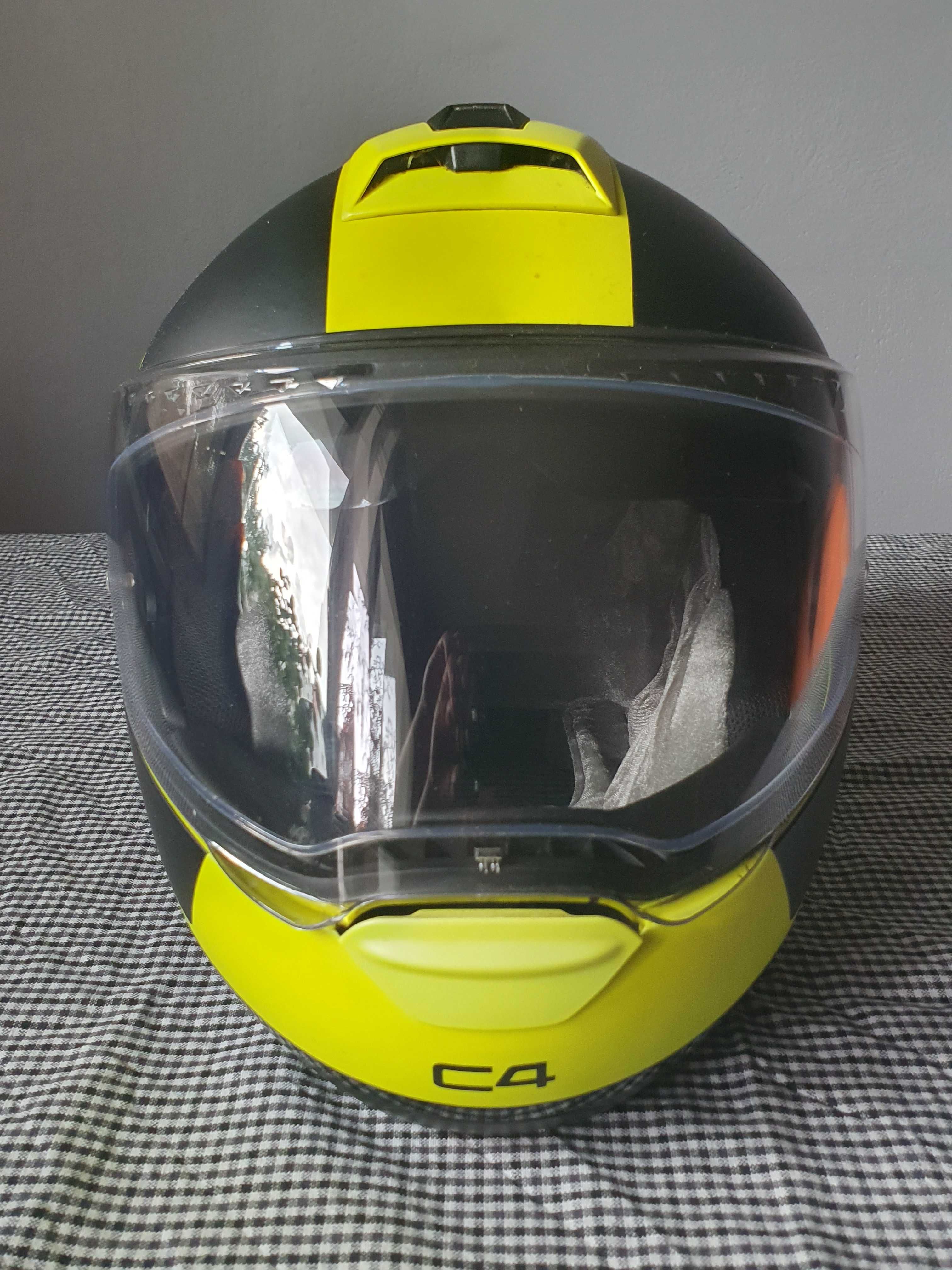 Kask Schuberth C4, interkom SC1, szyba, wysciółka, kołnierz, fluo M