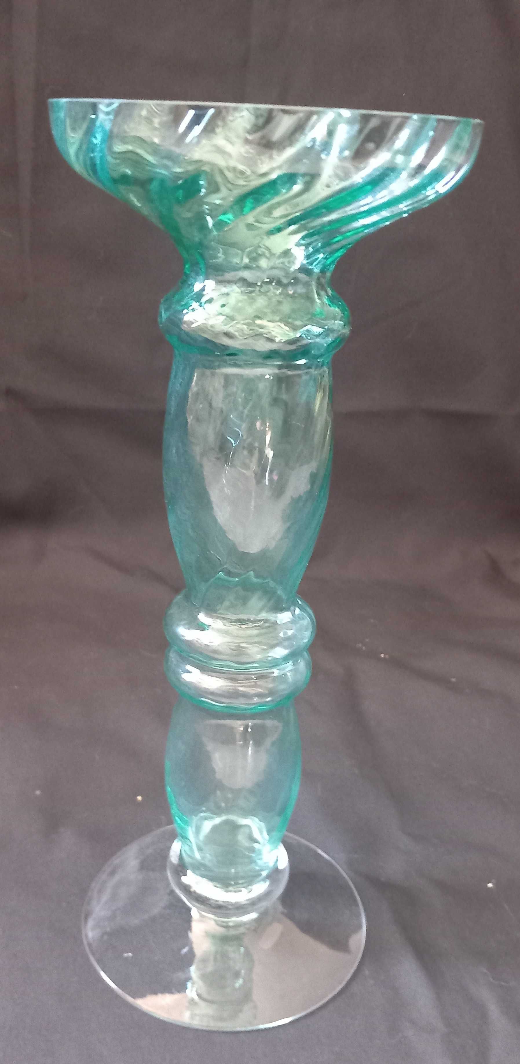 Castiçal Vaso Vintage Vidro verde