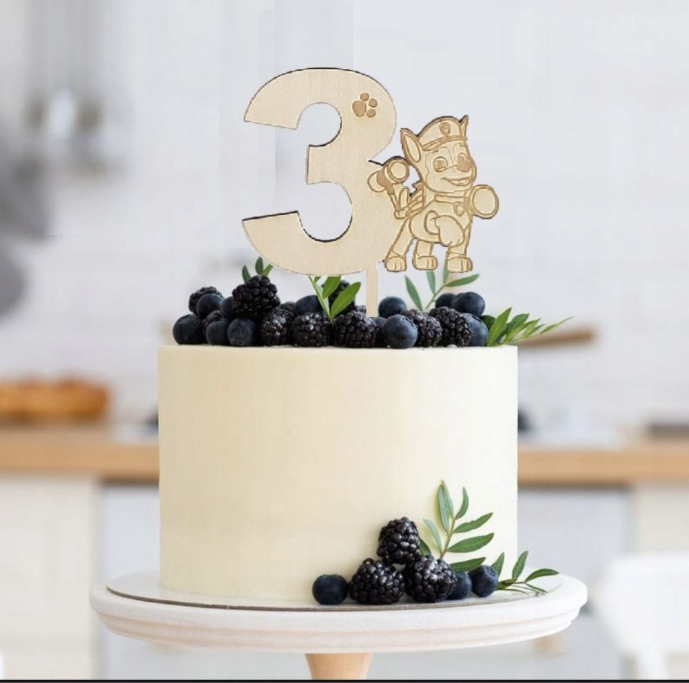 MINI TOPPER na tort PSI PATROL urodziny dowolna cyfra