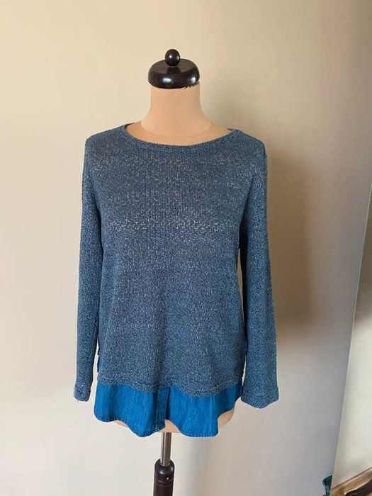 Tchibo granatowy lekki sweter oversize xl 40 42 basic jakosc
