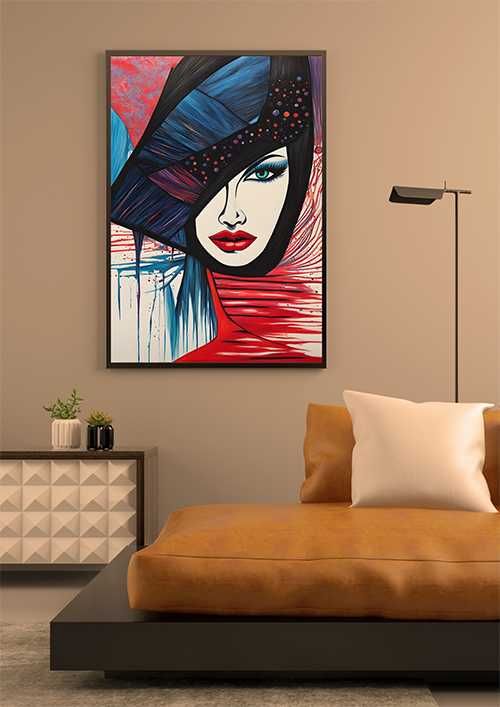 Plakat kobieta w czerwieni do salonu/ sypialni - 30x40cm