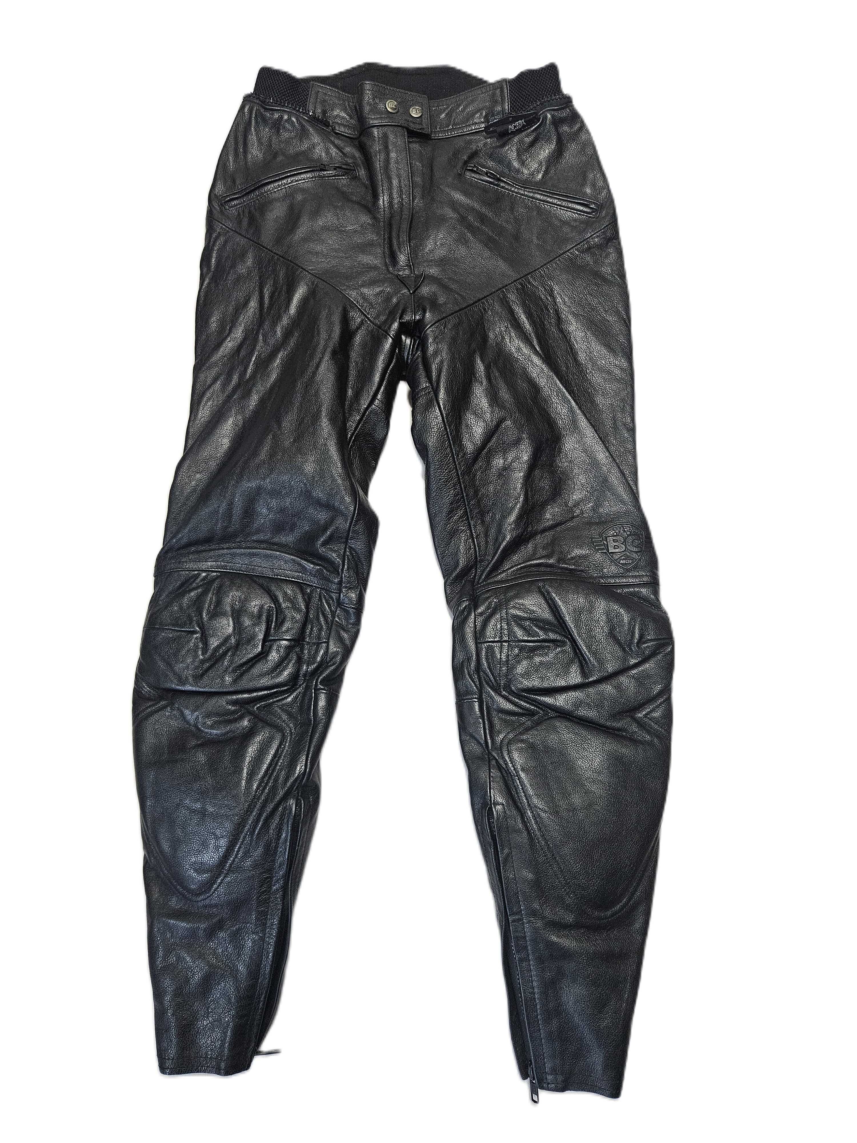 Damskie spodnie motocyklowe skórzane MQP M pas 76cm (s808)
