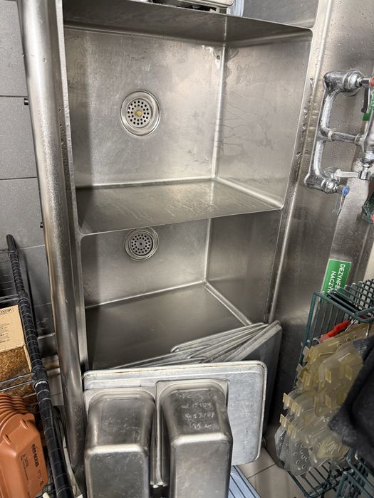 Suszarka i zlew trzykomorowy gastronomiczny